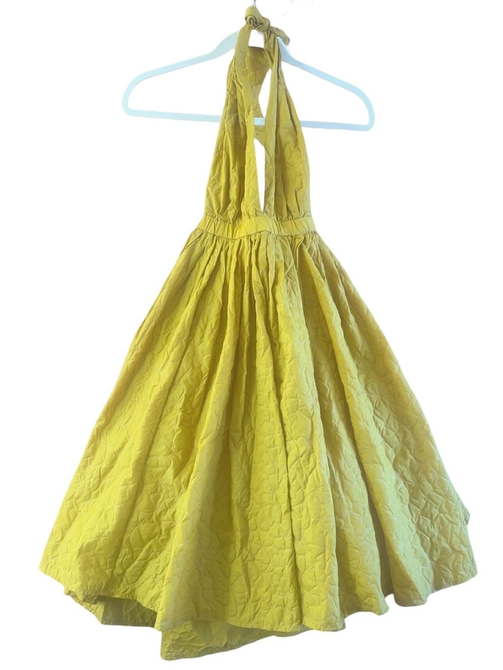Jean Paul Gaultier for Target Yellow Textured Halter Fit & Flare Dress Size 7